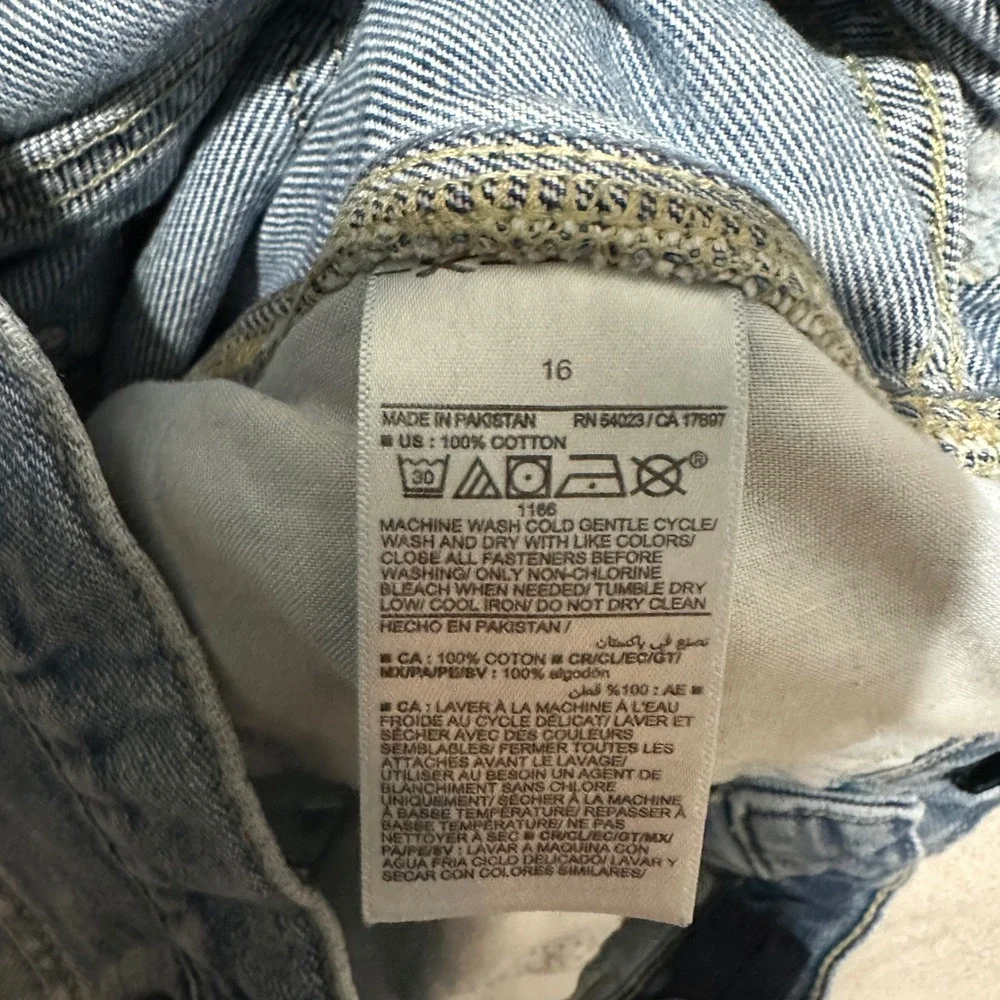 Old Navy Painters Pants Reissue Blue Jeans Boys Size 16 Straight Leg Carpenter